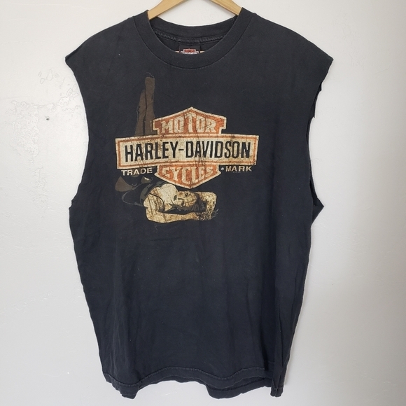 Harley-Davidson Men's XL Black Cut Off Tank Top Sexy Lady Ft. Lauderdale Florida - Picture 1 of 7